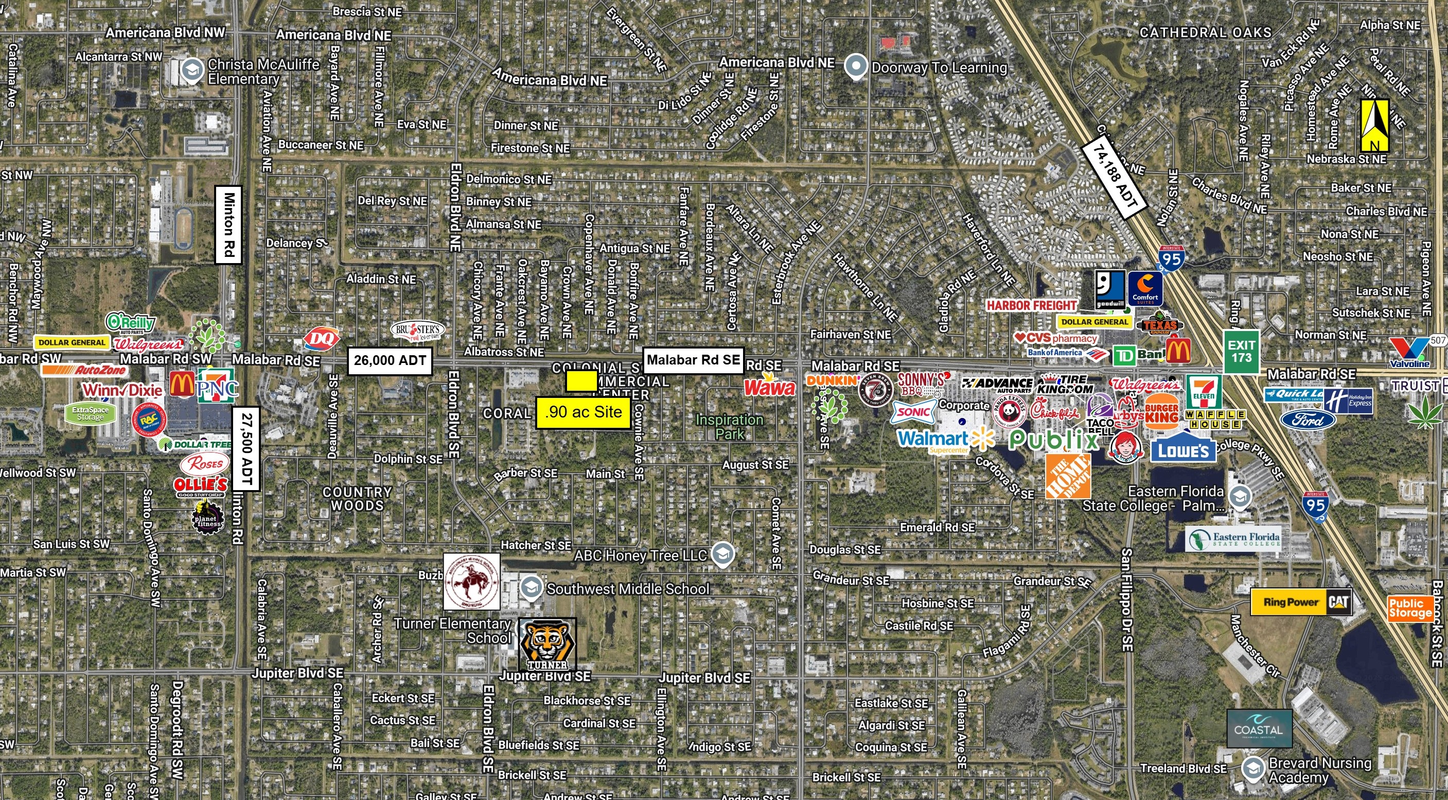 .90 acre Site Malabar Rd Palm Bay